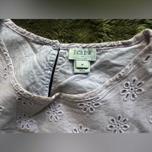 J. Crew Light Purple Floral Eyelet Blouse